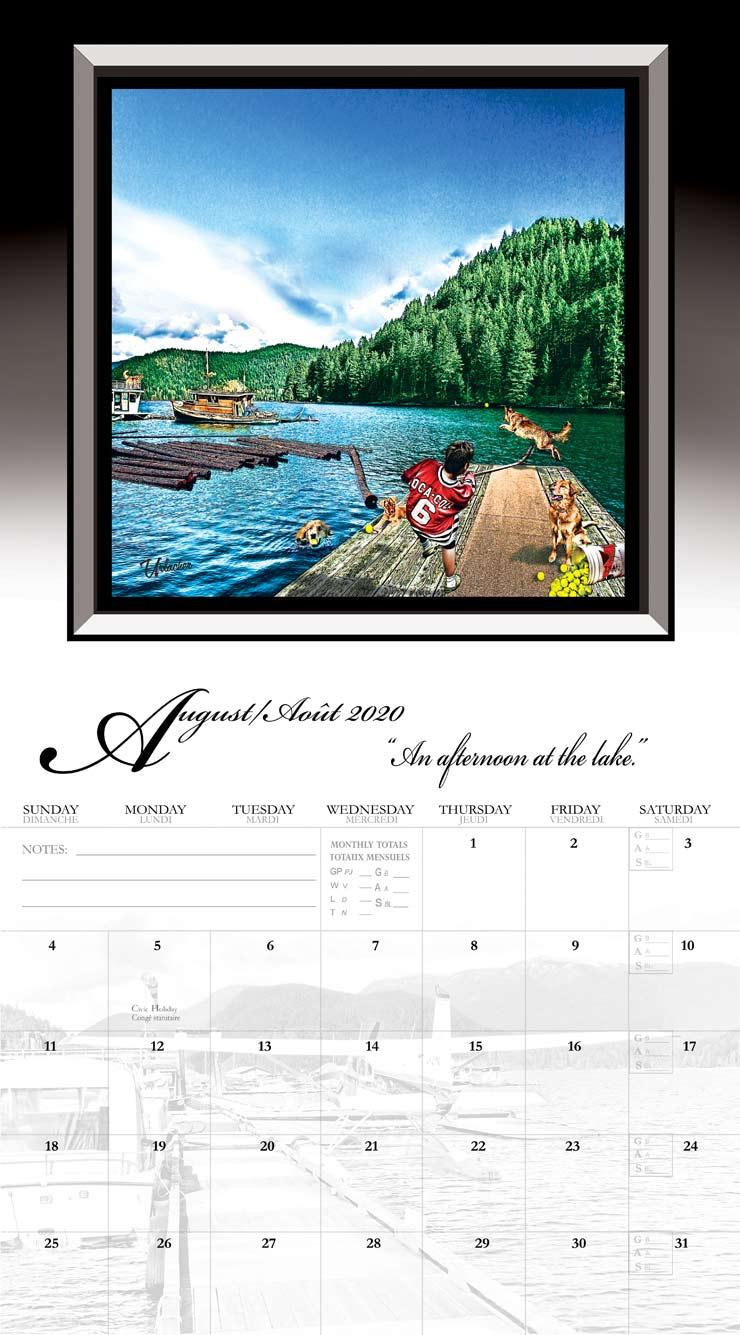 Calendar page — August 2020
